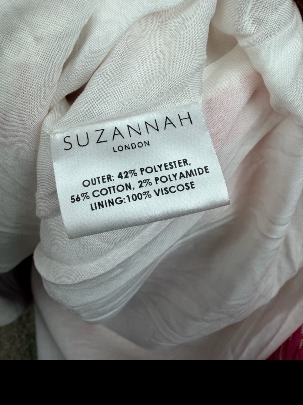 Suzannah London Remy 50’s Jacquard Midi Skirt Pink Palm Print US 10 UK 14 - Picture 5 of 11